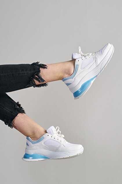 Glenz Kadın Beyaz Mavi Sneaker Ts1018 - 1