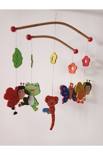 Ahşap Dönence Beşik Bebek Odası Süsü