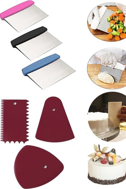 Steel Spatula/Dough Cutter & 3-Piece Dough and Pastry Shaper and Cutter