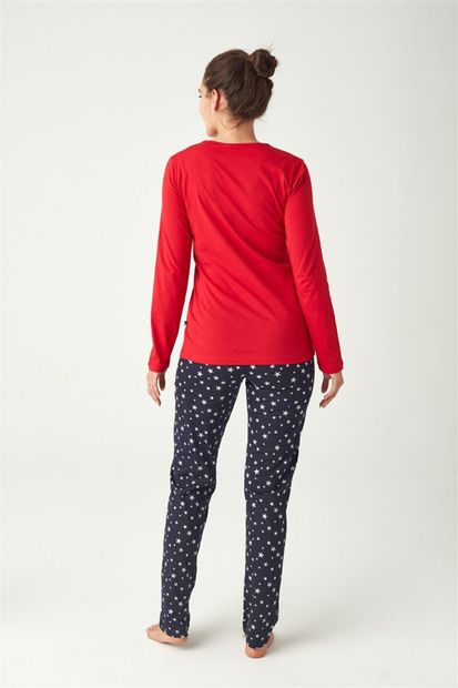 U.S. Polo Assn. Kadın Kırmızı Pijama Takımı - 3