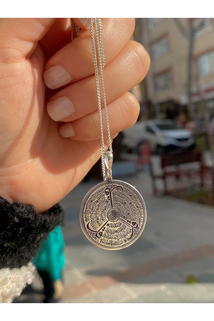 Gümüş Ihlas, Felâk, Nas Süresi Kazıma dualı Kolye