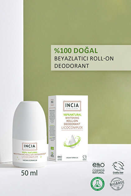 Incia %100 Doğal Roll On Deodorant Beyazlatıcı Ter Kokusu Önleyici Lekesiz 50 ml X2 Adet - 2