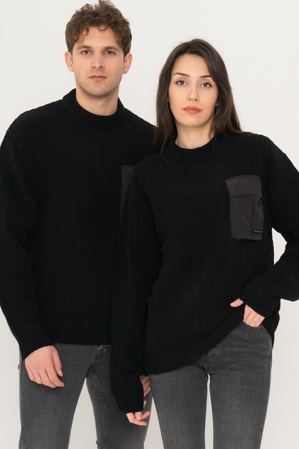Pocket Detailed Crew Neck Sweater - Metro