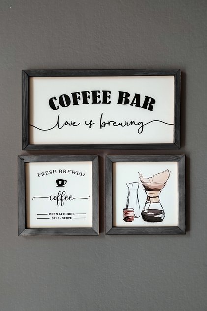 MUTFAK KÖŞESİ İÇİN;FRESH BREWED ,CAFFE BAR