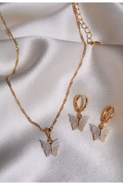 BUTTERFLY NECKLACE, BUTTERFLY EARRING, 1stQUALITY