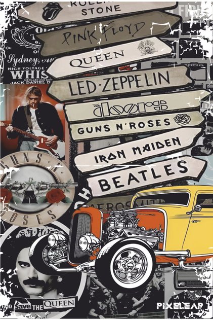 Pink Floyd Queen Led Zeppelin Doors Guns N Roses Iron Maiden Beatles Rock Music Retro Wood Poster