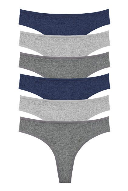 Sensu Kadın Brazilian Tanga 6'lı Paket Set - Kts1169 MODEL-2
