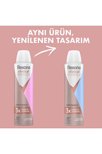 Rexona Clinical Protection Kadın Sprey Deodorant Confidence 96 Saat Koruma 150 ml X2 - 5