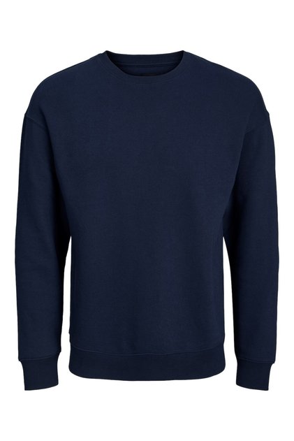 Men's Navy Blue Sweatshirt - Jack Jones Jjebradley Sweat Crew Noos Pls 12250594 -04