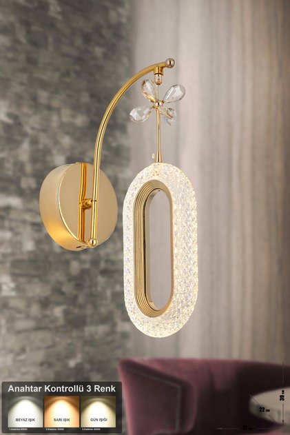 Sessi Power LED Modern Luxury Wall Sconce, 3 Colors: Yellow-white-daylight - Gold