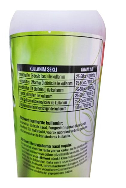 agroplant Aktiwet Yayıcı Yapıştırıcı (1 Litre) Ph Düşürücü