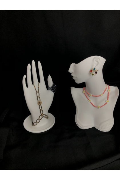 DECORATIVE JEWELRY MANNENI SET WHITE 20 CM