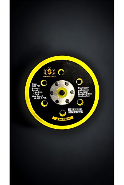 SHINECOACH Havalı Zımpara Makinesi Tabanı Cırtlı 6 Delikli 150mm