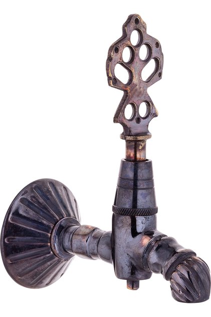 Black Ottoman Horn Tap Antique Bathroom Faucet Complete Brass