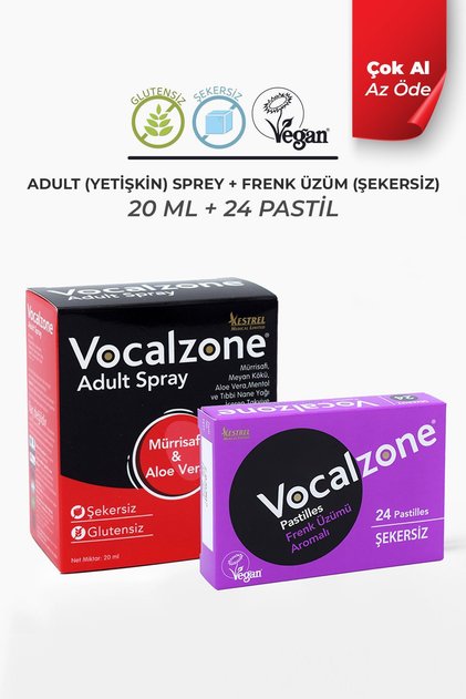 Frenk Üzümlü (ŞEKERSİZ) Pastil 24'lü Adult (YETİŞKİN) Sprey 20ml