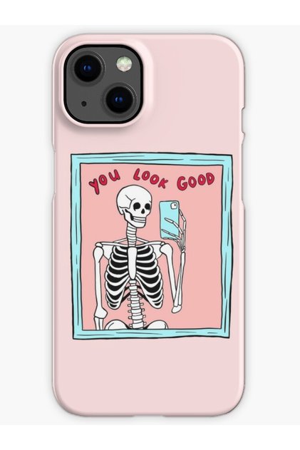 Iphone 13 Uyumlu İskelet Selfie Desenli Lansman Kılıf