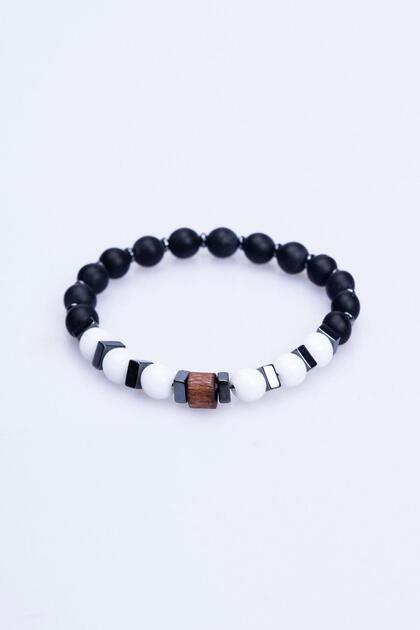 Natural Stone Men's Black Bracelet