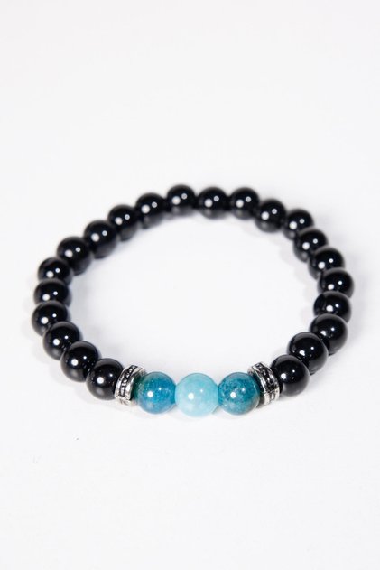 Natural Stone Men's Black Bracelet