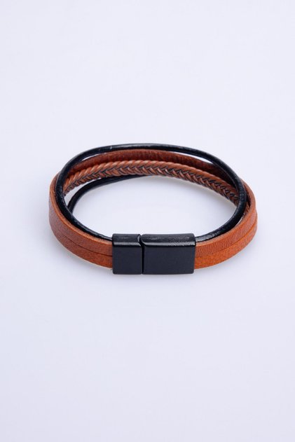 Genuine Leather Men's Tan Bracelet