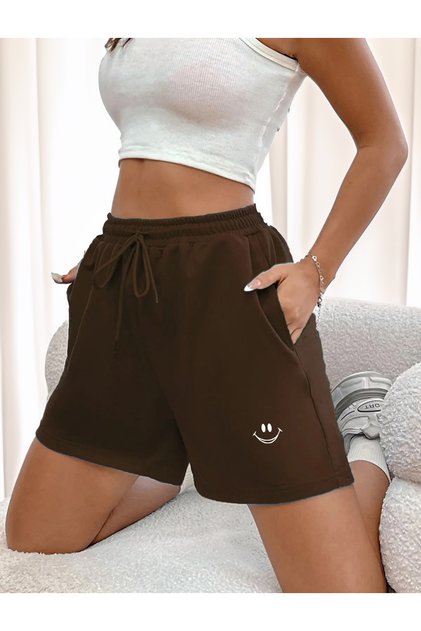 WOMEN'S PRINTED ELASTIC POCKET SHORTS DAXİS Sportwear Company
