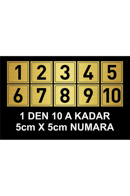 DOLAP NUMARASI MASA NUMARASI DAİRE KAPI NUMARASI METAL LEVHA 1 DEN 10 A KADAR