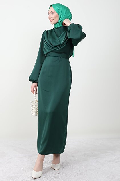 GZ AGYM Hijab Evening Dress Emerald- Trendyol