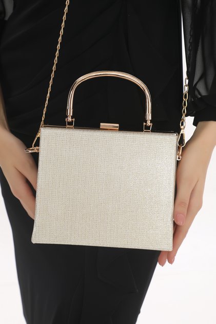 Gold Gold Color Breast Material Women's Evening Dress Clutch Portfolio Bag