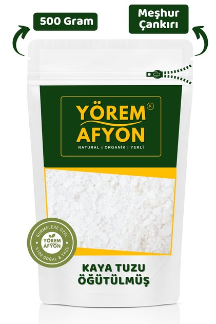 Yörem Afyon Meşhur Çankırı Rafine Edilmemiş Mineral Deposu Öğütülmüş Kaya Tuzu | 500Gr.