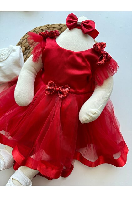 PLEK BABY 0 6 MONTHS SEQUINED BABY GIRL MEVLUT DRESS, SPECIAL WEDDING  Henna DRESS- Trendyol