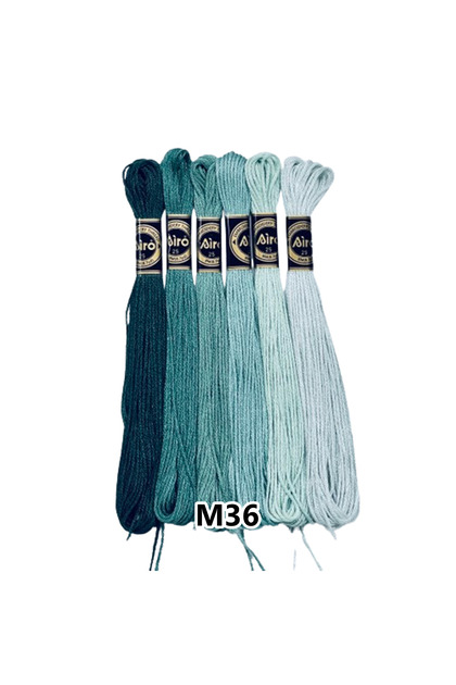 مجموعة من 6 قطع من خيوط التطريز من Airo Muline Etamin Cotton