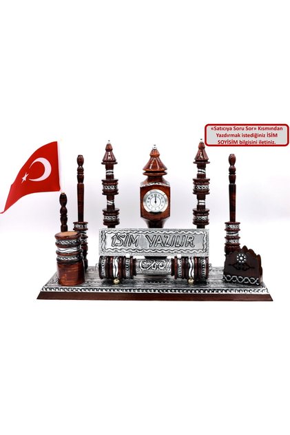 Yazarlı Hediyelik Masa Üstü Kalemlik Isimlik Yzr06