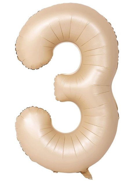 Number Age 74 Cm Retro Beige Milk Coffee Age Foil Balloon