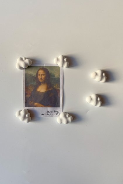 6'lı Mini Bulut Buzdolabı Magneti Beyaz