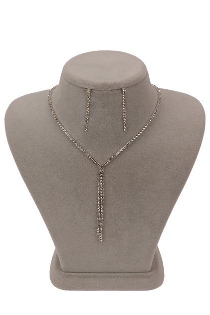 Waterway Crystal Stone Evening Dress Necklace and Earring Set Necklace Set for Special Nights