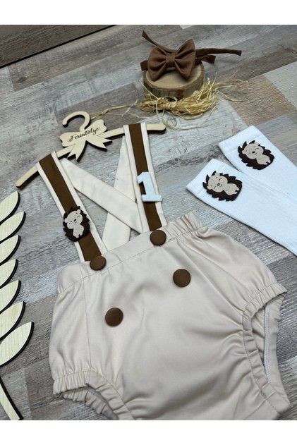 Hedgehog concept cream tan romper cake blasting costume