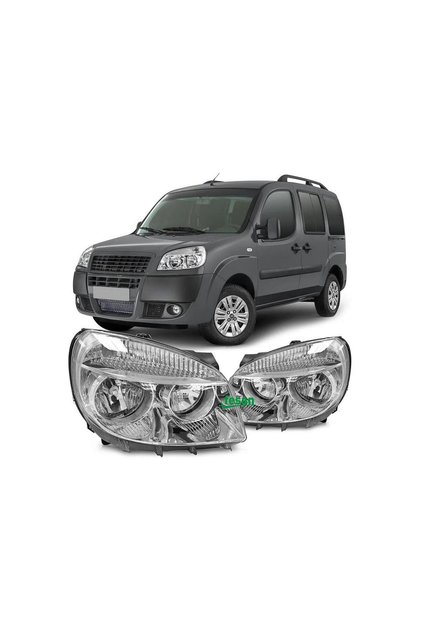 Fiat Doblo Uyumlu Sağ Sol Ön Far Lambası Takımı 2006--2011