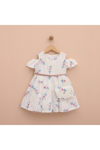 Patterned Summer Girls' Dress and Bag Set - Fun and Stylish