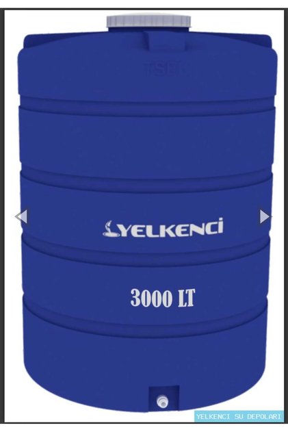 Polietilen Dikey Su Deposu 3000lt 3ton mavi