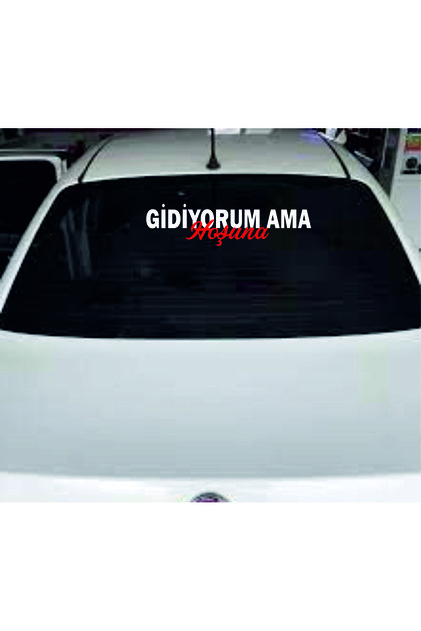 Automobile engine rear window lettering sticker his desire is over