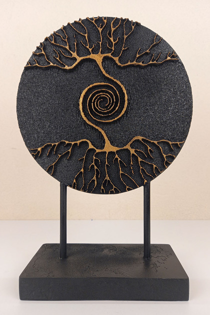 Dekoratif Hayat ağacı Modern Ev ve Ofis Aksesuarı Polyester Biblo 28x19 Cm