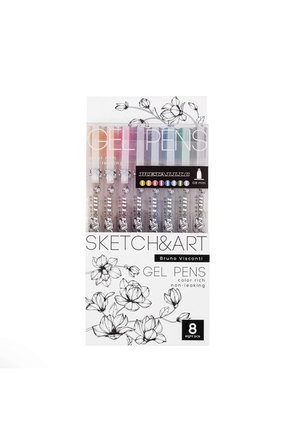 Sketch&art Uni Write Jel Kalem, 0.8 Mm, 8 Renk- Metalik