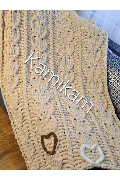 Hand knitted tv blanket, sofa shawl, gift for her lover, 14 February, Valentine's Day