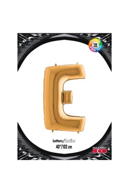 Letter E Foil Balloon Gold 102 cm