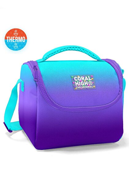 Coral High Kids Turkuaz Mor Renk Geçiş Thermo Beslenme Çantası