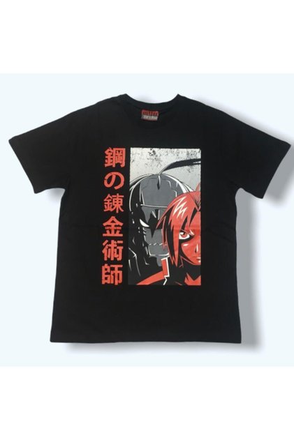 Unisex Black Full Metal Alchemist Anime Tshirt