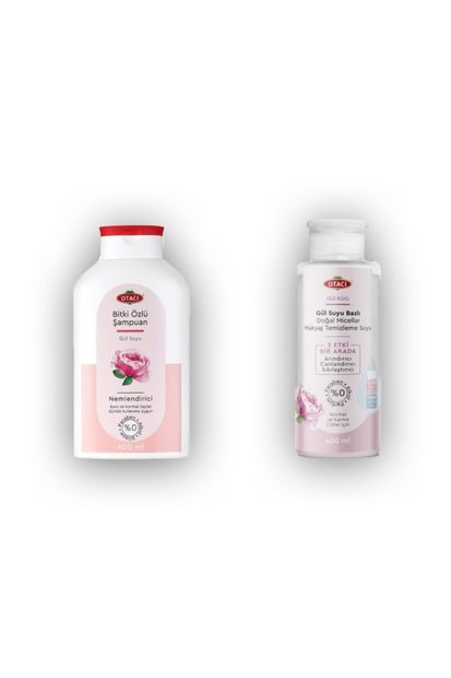 Otacı Gül Kürü Gül Suyu Bazlı Doğal Micellar Makyaj Temizleme Suyu + Bitki Özlü Şampuan Gül Suyu - 1