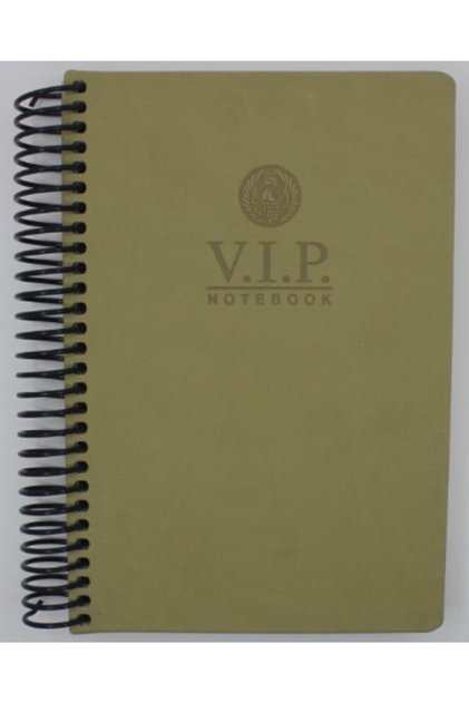 Vip Spiral Leather Cover Notebook 17x24 140 Sheets Checkered Milk Brown