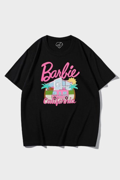 تي شيرت Y2k Barbie California Car Detail للجنسين مقاس كبير