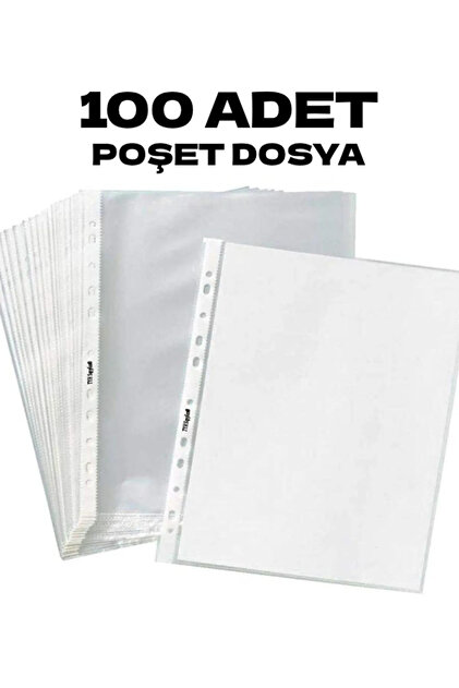 100 Adet Poşet dosya şeffaf A4 plastik ofis organize düzenleme kırtasiye arşiv iş büro düzeni belge