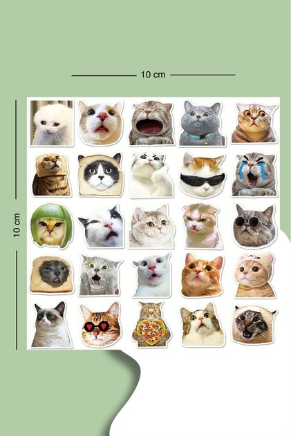 Minik Kedi Sticker Seti Planner Ajanda Bullet Journal İçin Uygun Set